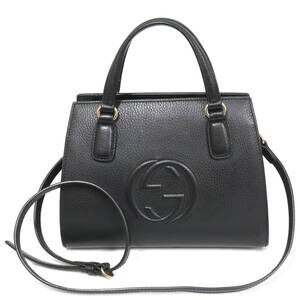 Gucci Soho Interlocking GG Shoulder Bag Handbag Black